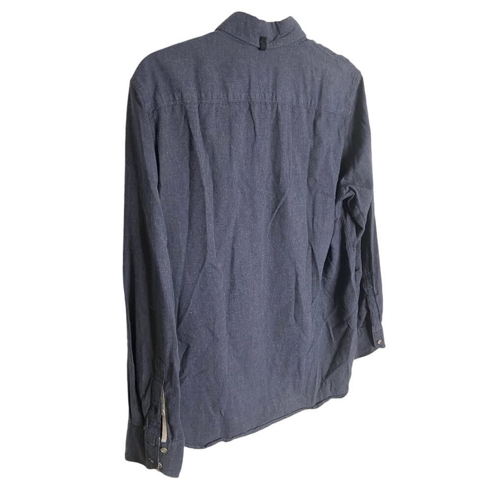 Rag & Bone Standard Issue Flannel Button Down Shirt Long Sleeve Blue Size Medium - Picture 5 of 8